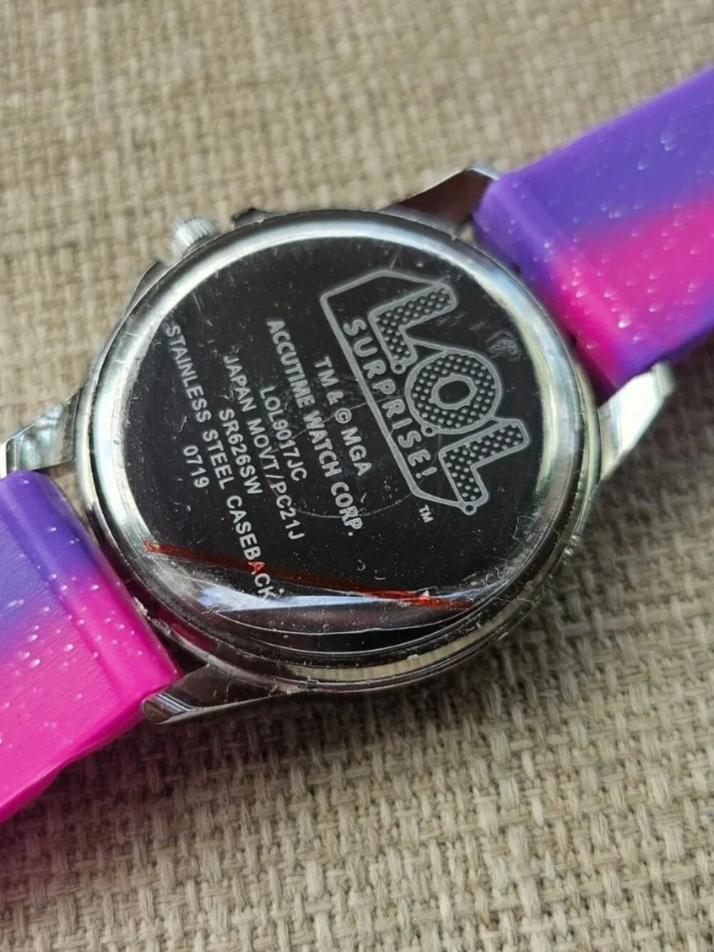 LOL Surprise Girl Wristwatch Purple/Pink Tone Rubber Strap Analog Quartz Watch